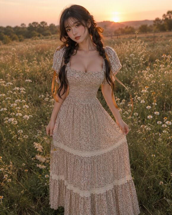 in loom Dresses & Skirts - Milkmaid Romance meets Morning Light Prairie Romance Cottagecore maxi dress